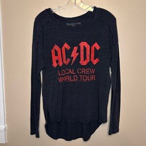 Reserve 84 Charcoal Long Sleeve AC/DC Tour Tee Size Small